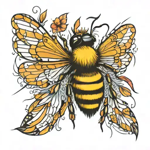 Bee With Bird Feathers Instead