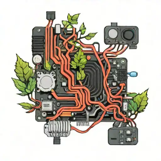 Computer Motherboard With Tree Branches