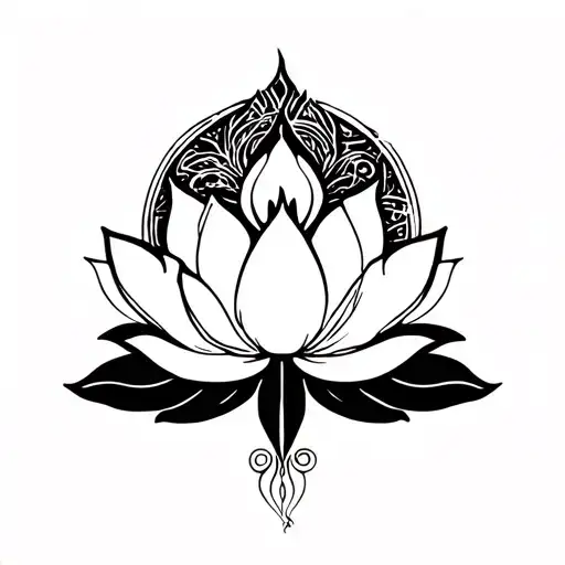 A Lotus Flower Intertwined With An Animal Pattern Symbolizing Sobriety And Wellness