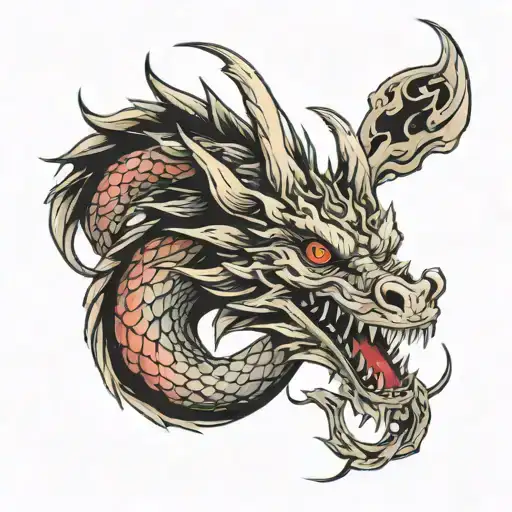 Dragon Head At The Bottom Tattoo