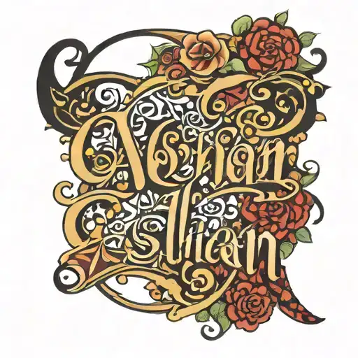 A Whimsical Representation Of Your Family's Names Asli And Aslihan In A Decorative Script Font
