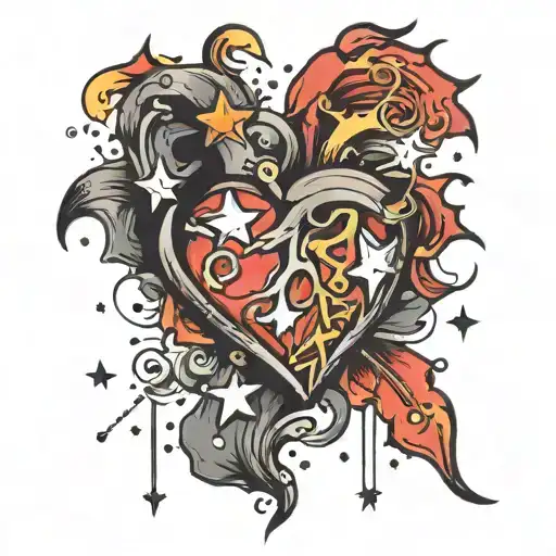 Broken Heart With Stars