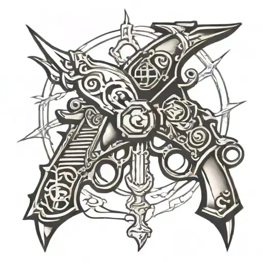 Assassin Creed Symbol As Flint Lock Pistols Crossing Each Other