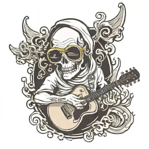 Ghost With Sunglasses Playing Music