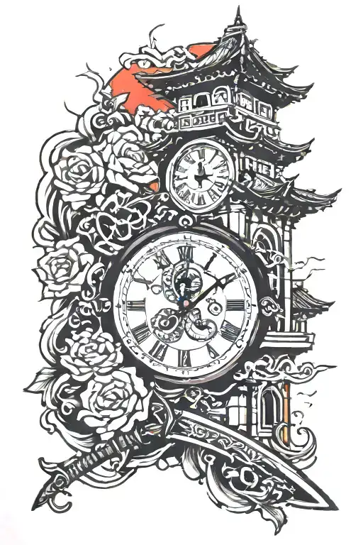 Katana And Clock Tower