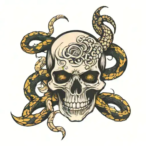Skull With Snake In The Eye