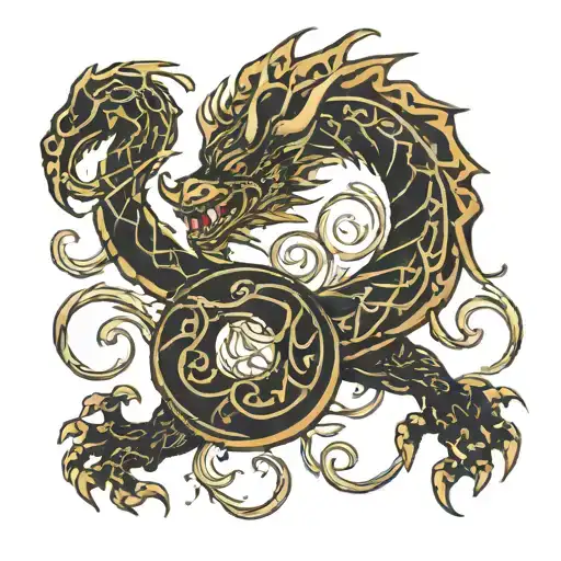 Dragon Triskelion Tattoo