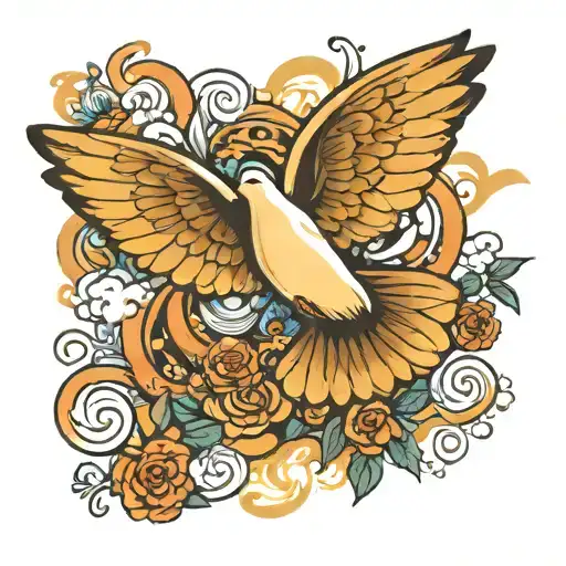 Dove Flying To Heaven Butterfly Flying