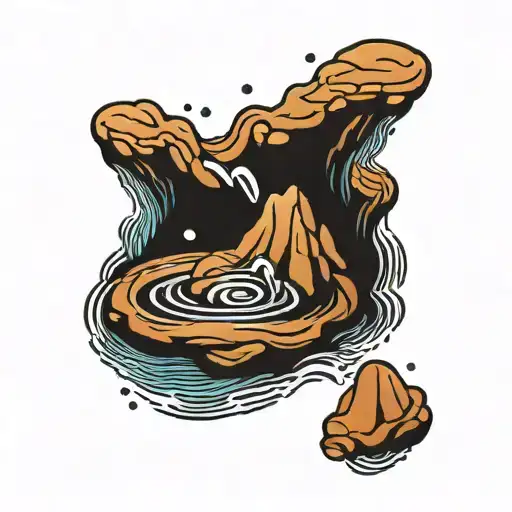 Water Ripples With Rock Inspired