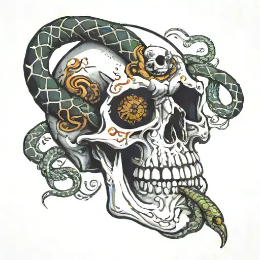 Skull With Snake In The Eye