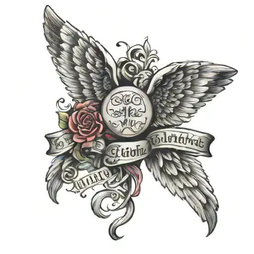 Wings With Latin Quote