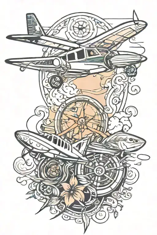 Airplane And Fishing