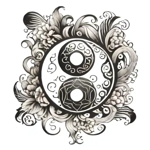 Yin Yang Symbol With Black And White Termes Whithin It