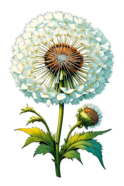 Dandelion Flower Full I Color