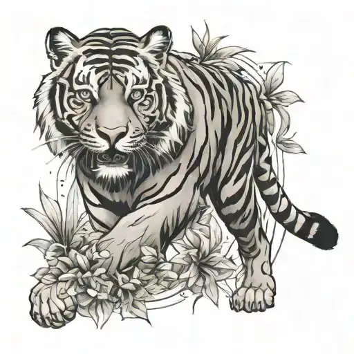 Tiger And Jungle Full Sleeve Grey Wash