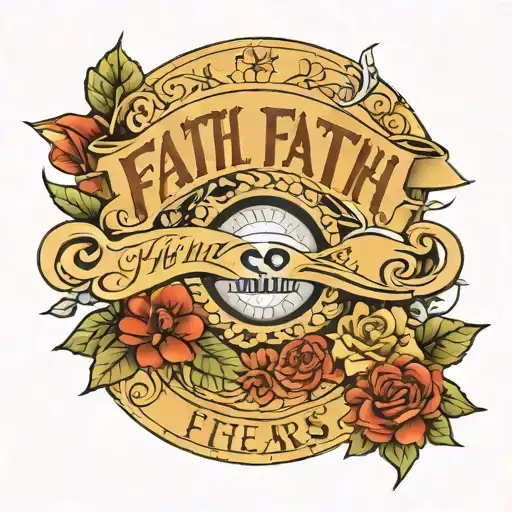 Collarbone Piece Saying Faith Over Fears In Chicano