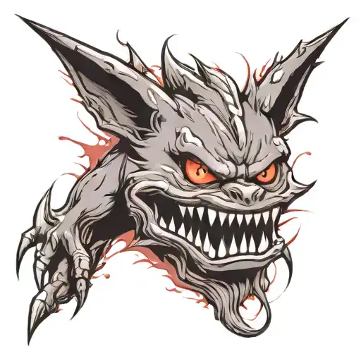 Black And White Gengar Evolutions Forearm