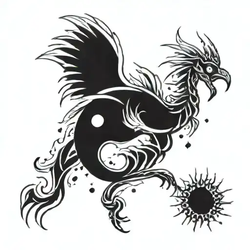 Scorpio Constellation With Phoenix Rising From The Ashes