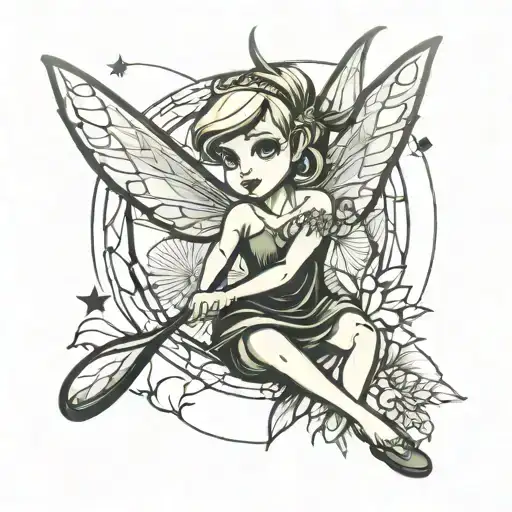 Tinkerbell With A Baseball Bat