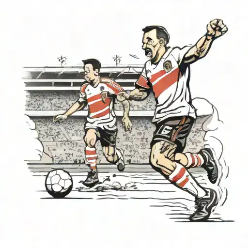 You Can Generate A Tattoo Of A Father With A Son Entering The River Plate Stadium