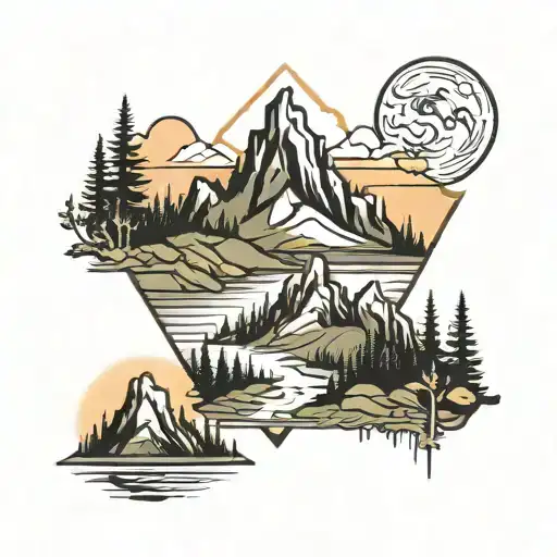 Minimalist Mountain Tattoo Design Inspired