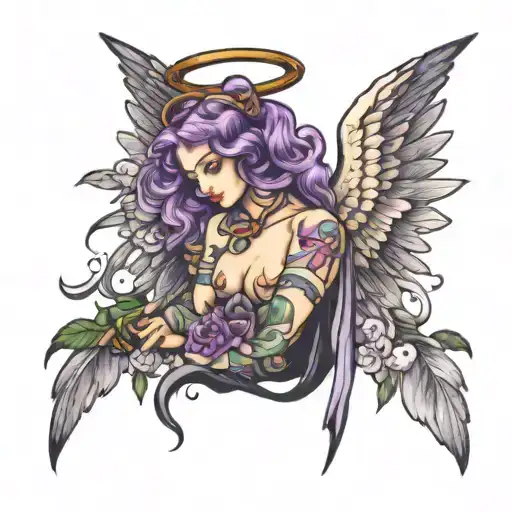 Angel With Purple Halo