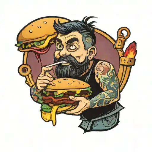 Guy Eating Hamburger