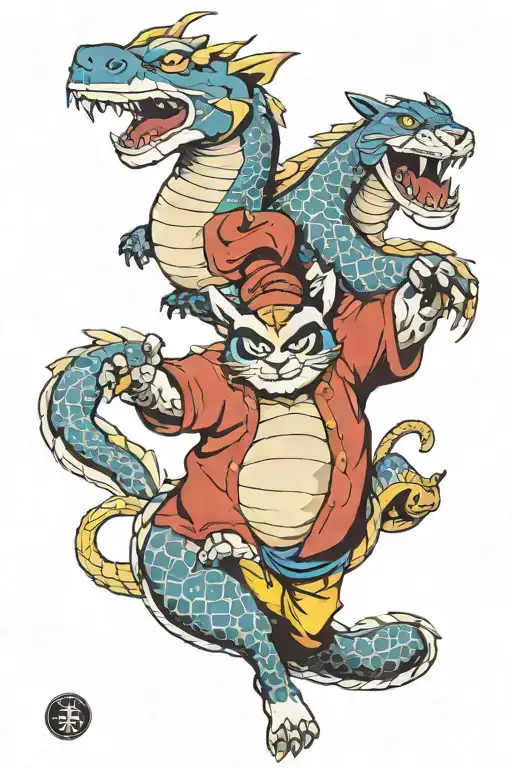 Tai Lung Character Kung Fu Panda And Gyarados Pokemon Irezumi