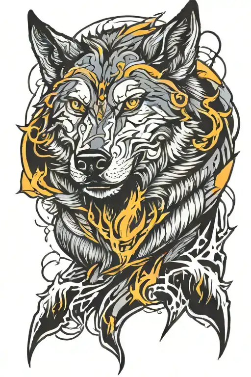 Wolf With Lightnings