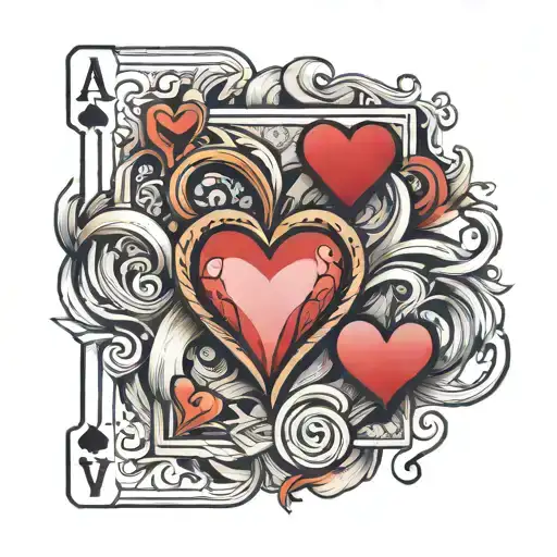 A Inside Of A Playing Card Of Hearts