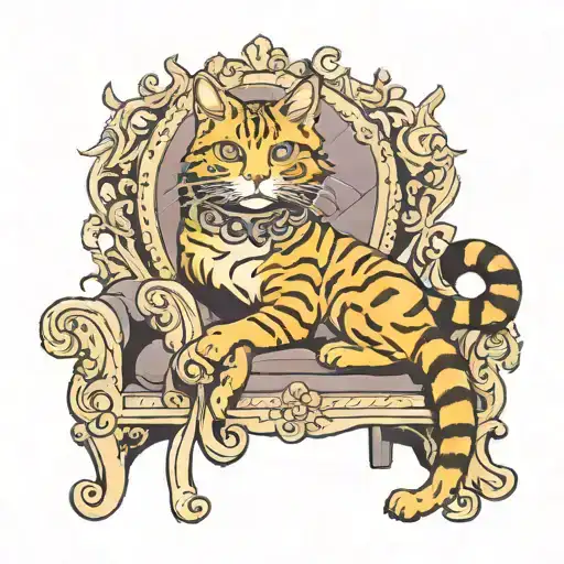 Cat On Throne