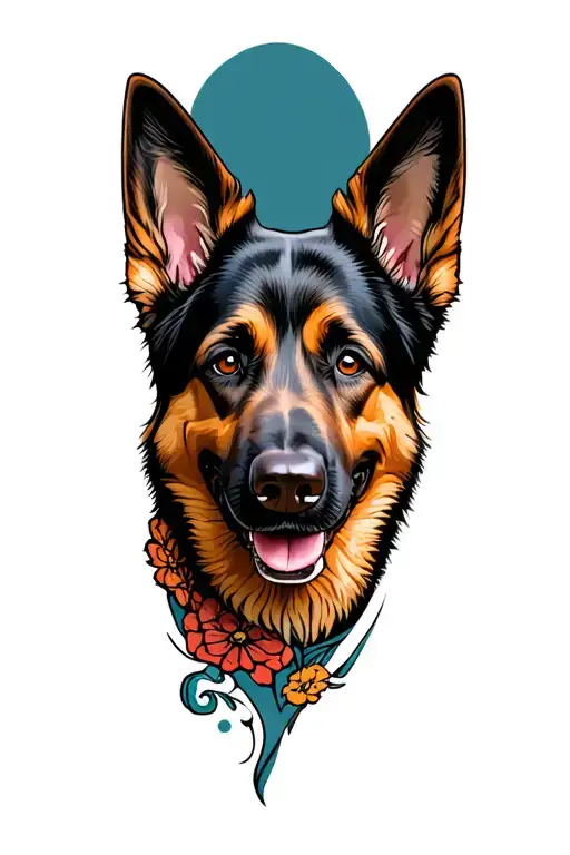 German Shepherd Face Inside