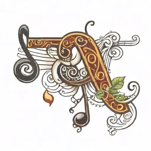 The Letter P With A Music Note