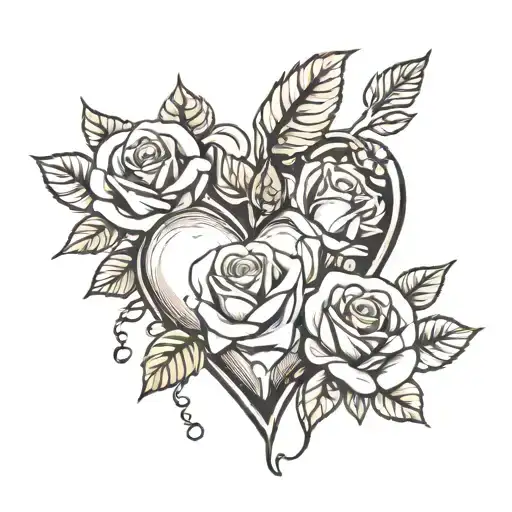 Heart With Roses And Birthday