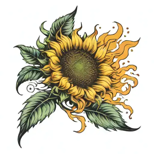 Sunflower On Fire Coming From Groin