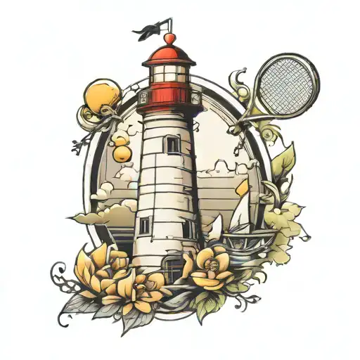Tennis And Lighthouse