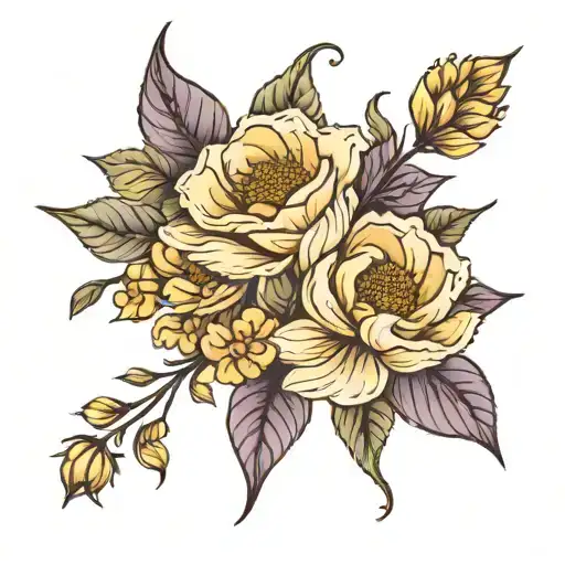 Floral With September Birthflower And The Letters Rivy