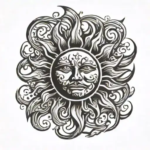 Sun With Brush Strokes