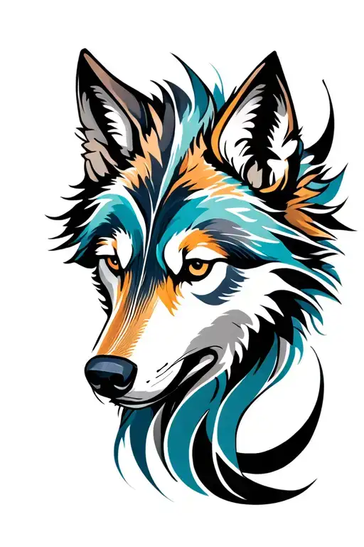 Artistic Abstract Bold Unique Wolf