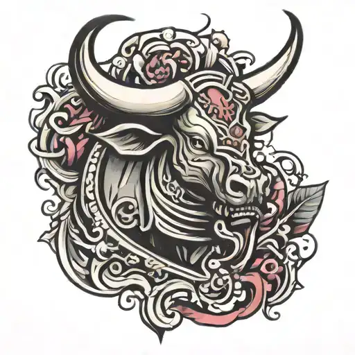 Violent Bull Head With Crashing Into Heart