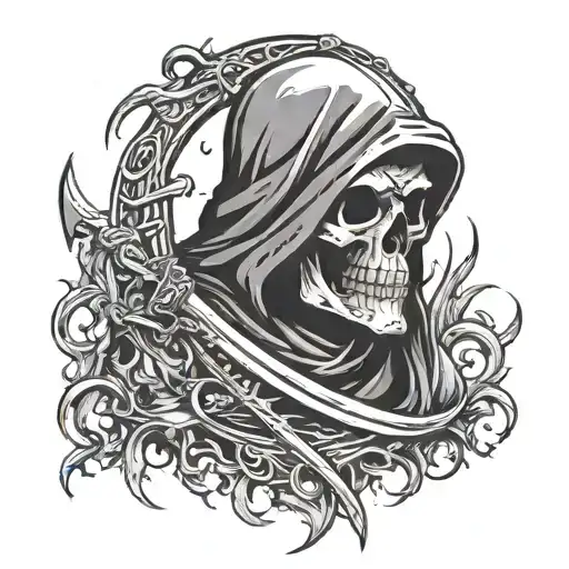 Grim Reaper All Black Small And Have Massive Aura