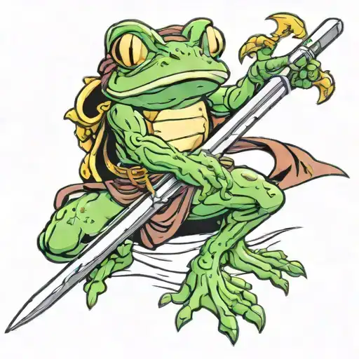 Chrono Trigger Frog Holding Sword