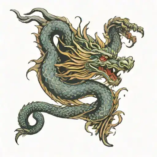 Korean Dragon That Wraps Around The Tricep With A Ying-yang In It