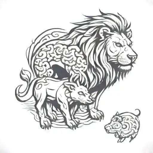 Lion And Pig