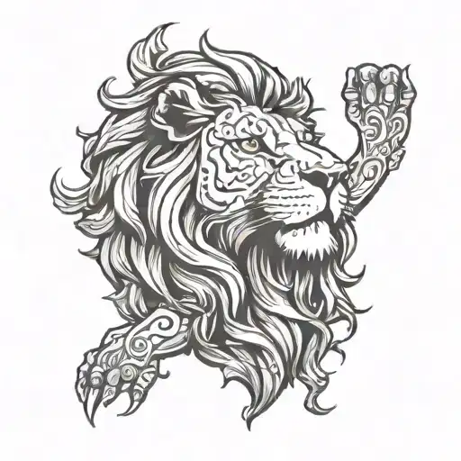 I Want Tattoo Of Lion On Hand Side