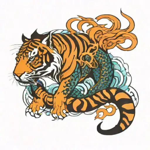 Fire Tiger And Water Snake Ying Yang