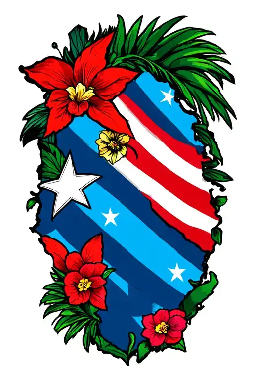 Italy And Puerto Rico Shape Outline Made