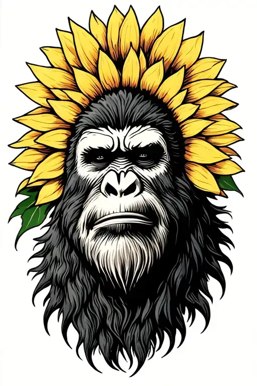 Sasquatch Inside Sunflower