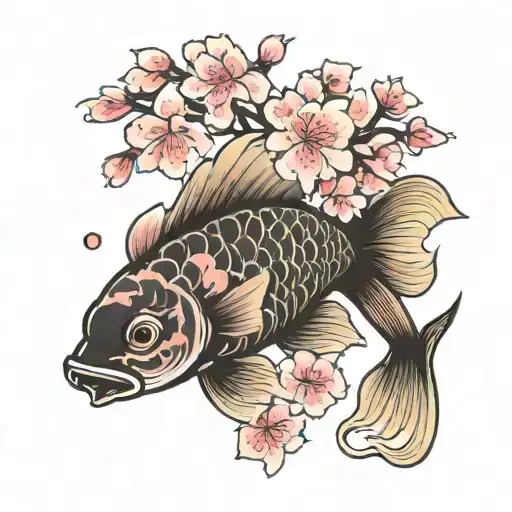 Coi Fish And Sakura