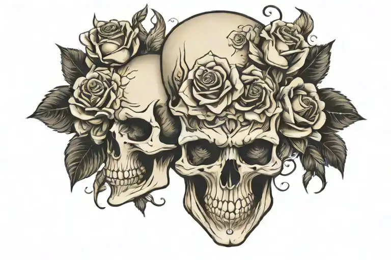 Skull And Roses Symmetry